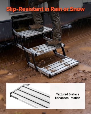 VEVOR Αναδιπλούμενα Χειροκίνητα Σκαλοπάτια RV 3 Βημάτων από Αλουμίν...