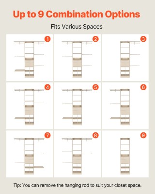 VEVOR Σύστημα Ντουλάπας με Ρυθμιζόμενο Ύψος, Διαστάσεις 1520 x 400 ... VEVOR Σύστημα Ντουλάπας με Ρυθμιζόμενο Ύψος, Διαστάσεις 1520 x 400 ...