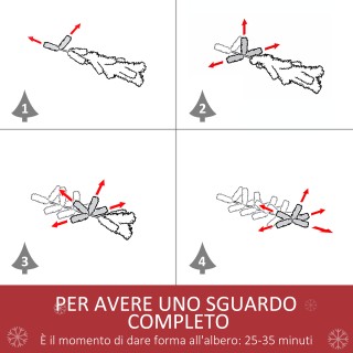 HOMCOM Τεχνητό Χριστουγεννιάτικο Δέντρο Χιονισμένο 180cm με 800 Κλα...