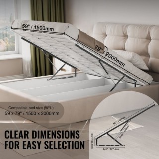 VEVOR  Σετ Ανύψωσης Κρεβατιού 59x79 ιντσών, 265 lbs, DIY Τοίχου CXS...