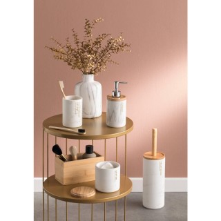 5FIVE Simply smart Πιγκάλ Μαρμάρου Λευκό με Ξύλινη Λαβή και Μαύρο Β...