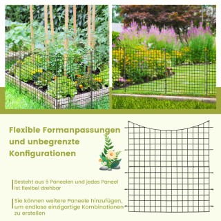 Costway  5 Τεμάχια Διακοσμητικός Κήπος Φράχτης από Μέταλλο, 87 x 98...