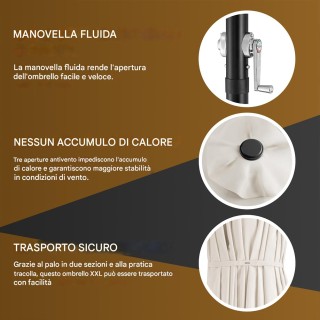 BAKAJI Διπλή Ομπρέλα Κήπου 4,6 Μέτρων Χωρίς Βάση με Αντι-UV Επένδυσ...