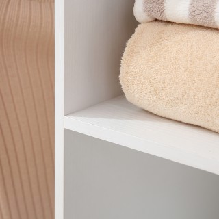 HOMCOM Ντουλάπα με Ροδάκια με 2 Ράβδους και 3 Ανοιχτά Ράφια, από Ξύ...