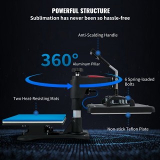 VEVOR Πολυμηχάνημα Θερμομεταφοράς 5 σε 1, 12x15, 1250W  FTSDG121522...