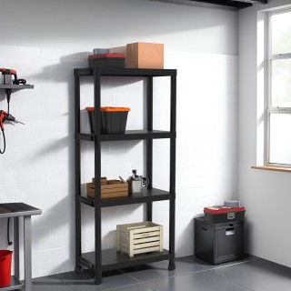 Πλαστική Ραφιέρα Αποθήκευσης με 4 Ράφια 61 x 31 x 131 cm Μαύρο 200... Πλαστική Ραφιέρα Αποθήκευσης με 4 Ράφια 61 x 31 x 131 cm Μαύρο 200...