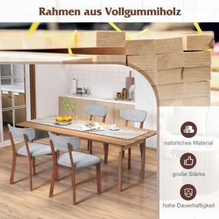 Costway  Σετ Καρεκλών Τραπεζαρίας με Εργονομικό Σχεδιασμό και Ξύλιν...