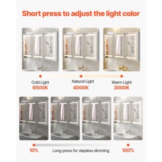 VEVOR Φωτιζόμενο Ντουλάπι Φαρμάκων με Καθρέφτη από Σκληρυμένο Γυαλί... VEVOR Φωτιζόμενο Ντουλάπι Φαρμάκων με Καθρέφτη από Σκληρυμένο Γυαλί...