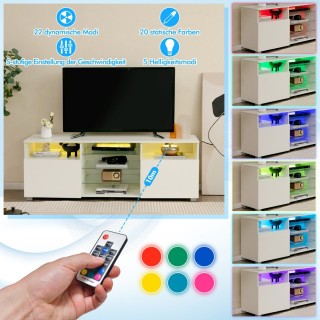 Costway Πολυλειτουργικό Έπιπλο Τηλεόρασης LED με Ρυθμιζόμενα Ράφια... Costway Πολυλειτουργικό Έπιπλο Τηλεόρασης LED με Ρυθμιζόμενα Ράφια...