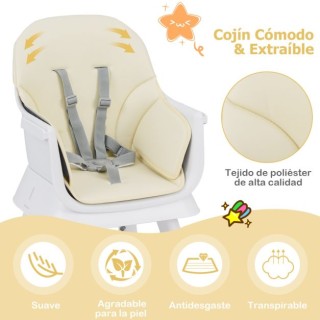 Costway Πολυλειτουργική Καρεκλάκι Φαγητού και Μάθησης 6-σε-1, Μπεζ ...