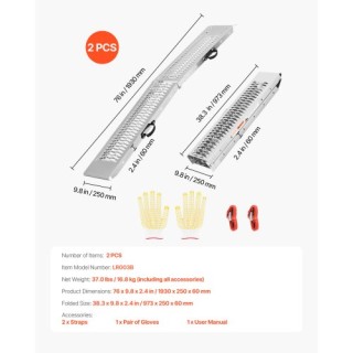 VEVOR Βαρέως Τύπου Ράμπες Φόρτωσης 1000 lbs με Λαβές (2 Τεμάχια) ZZ... VEVOR Βαρέως Τύπου Ράμπες Φόρτωσης 1000 lbs με Λαβές (2 Τεμάχια) ZZ...