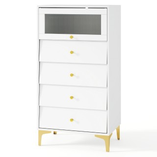 Έπιπλο Αποθήκευσης με 4 Συρτάρια και Ντουλάπι, Μεταλλικά Πόδια και ... Έπιπλο Αποθήκευσης με 4 Συρτάρια και Ντουλάπι, Μεταλλικά Πόδια και ...