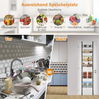 Costway Ρυθμιζόμενο Ράφι Μπαχαρικών 6 Επιπέδων για Κρέμασμα στην Π... Costway Ρυθμιζόμενο Ράφι Μπαχαρικών 6 Επιπέδων για Κρέμασμα στην Π...