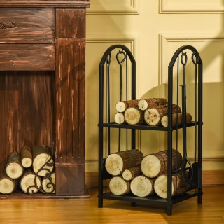 Outsunny Μεταλλική Ραφιέρα Ξύλων με 2 Ράφια και Εργαλεία (Φτυάρι, Σ... Outsunny Μεταλλική Ραφιέρα Ξύλων με 2 Ράφια και Εργαλεία (Φτυάρι, Σ...