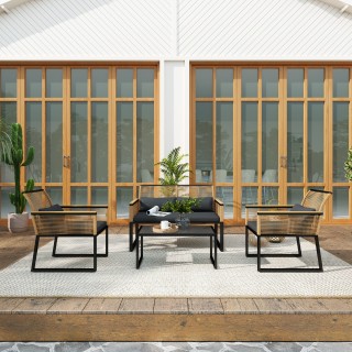 Outsunny Σετ Κήπου από Ρατάν PE με Διθέσιο Καναπέ, 2 Πολυθρόνες, Τρ... Outsunny Σετ Κήπου από Ρατάν PE με Διθέσιο Καναπέ, 2 Πολυθρόνες, Τρ...