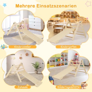 Costway Πτυσσόμενο & ρυθμιζόμενο τρίγωνο σετ αναρρίχησης 3 σε 1 για...