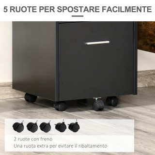 Vinsetto Ξύλινη Συρταριέρα Γραφείου για Έγγραφα με 2 Συρτάρια και Α...