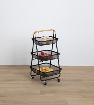 Τροχήλατο Μεταλλικό Τρόλεϊ Κουζίνας 3 Επιπέδων 48 x 41,5 x 86 cm Μα... Τροχήλατο Μεταλλικό Τρόλεϊ Κουζίνας 3 Επιπέδων 48 x 41,5 x 86 cm Μα...