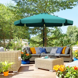 Outsunny Στρογγυλή Ομπρέλα Κήπου με Κλίση και Μανιβέλα, από Αλουμίν...