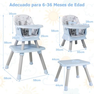 Costway Πολυλειτουργική Καρέκλα Μωρού 6-σε-1 Μπλε AD10027NY Costway Πολυλειτουργική Καρέκλα Μωρού 6-σε-1 Μπλε AD10027NY