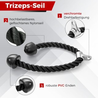 Προσαρτήματα  3 τμχ  και Σχοινί  για  Εκγύμναση Τρικεφάλων COSTWAY ...