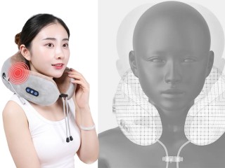 Μαξιλάρι Λαιμού με Δόνηση και Θερμική Λειτουργία Μπεζ - Καφέ 590745... Μαξιλάρι Λαιμού με Δόνηση και Θερμική Λειτουργία Μπεζ - Καφέ 590745...