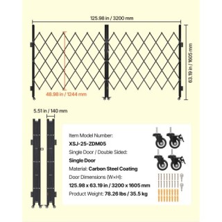 VEVOR Διπλή Πτυσσόμενη Ασφαλείας Πόρτα Συρόμενη 125.98 x 63.19 εκ. ... VEVOR Διπλή Πτυσσόμενη Ασφαλείας Πόρτα Συρόμενη 125.98 x 63.19 εκ. ...