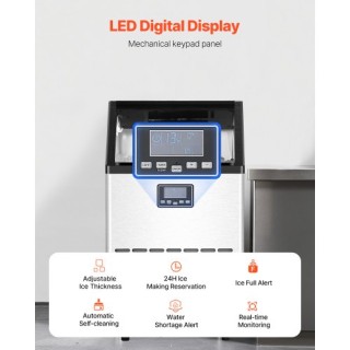 VEVOR Επαγγελματική Παγομηχανή Ελεύθερης Τοποθέτησης 120lbs/24H SYY...