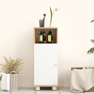 HOMCOM Κινητό Έπιπλο Μπάνιου Εξοικονόμησης Χώρου με Ντουλάπι 2 Ραφι...