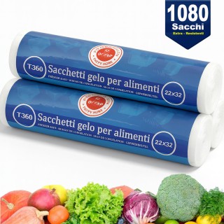 BAKAJI 3 x Ρολά Σακουλάκια Κατάψυξης για Τρόφιμα 1080 Σακούλες Κατα...