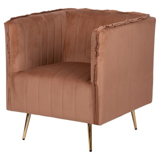 Galileo Βιntάge πολυθρόνα σε χρώμα καμηλό με ξύλινο σκελετό και επέ...