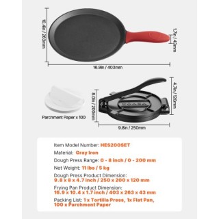 VEVOR Πρέσα Τορτίγιας 8 ιντσών από Βαρύ Χυτοσίδηρο SYSBBYZTSD8Y5NKP...