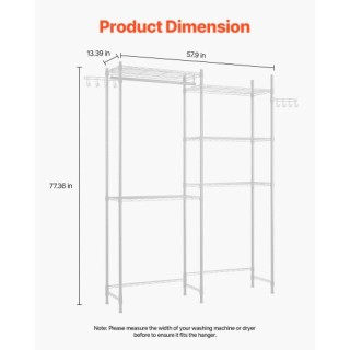 VEVOR Ράφι Αποθήκευσης Πλυντηρίου 5 Επιπέδων Λευκό LDXYJZJTJKDPZ1I8...