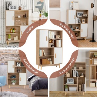 Costway  Όμορφη και Πολυλειτουργική Βιβλιοθήκη με Σταθερή Κατασκευή...