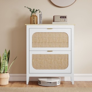 HOMCOM Σκαμπό Slim Boho Στυλ με 2 Ανακλινόμενα Συρτάρια για 14 Ζευγ... HOMCOM Σκαμπό Slim Boho Στυλ με 2 Ανακλινόμενα Συρτάρια για 14 Ζευγ...