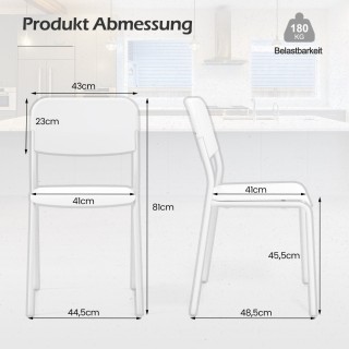 Costway  Σετ Μοντέρνων Πλαϊνών Καρεκλών 4 Τεμαχίων 48,5 x 44,5 x 81...