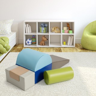 Costway Μεγάλα Καφέ Παιδικά Μαλακά Τούβλα Αφρού (6 τμχ) SP37087 Costway Μεγάλα Καφέ Παιδικά Μαλακά Τούβλα Αφρού (6 τμχ) SP37087