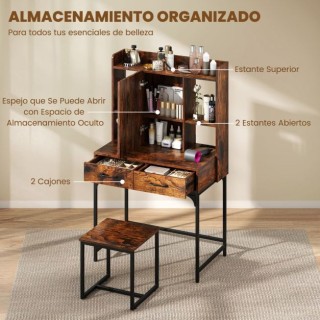 Σετ Τουαλέτας Μακιγιάζ με Καθρέφτη και Ράφια - Φορτιστής και Συρτάρ... Σετ Τουαλέτας Μακιγιάζ με Καθρέφτη και Ράφια - Φορτιστής και Συρτάρ...