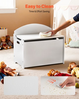 VEVOR Λευκό Ξύλινο Παιδικό Σκαμπό/Κουτί Αποθήκευσης με Πλάτη XTETCW... VEVOR Λευκό Ξύλινο Παιδικό Σκαμπό/Κουτί Αποθήκευσης με Πλάτη XTETCW...