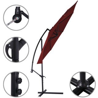 BAKAJI Ομπρελόκηπος Αποκεντρωμένος 3x3 μτ Κόκκινο Κρασί Κολόνα Αλο... BAKAJI Ομπρελόκηπος Αποκεντρωμένος 3x3 μτ Κόκκινο Κρασί Κολόνα Αλο...