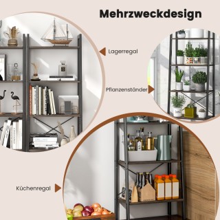 Costway Ράφι Βιβλίων 4 Επιπέδων με Μεταλλικό Σκελετό και Βιομηχανι... Costway Ράφι Βιβλίων 4 Επιπέδων με Μεταλλικό Σκελετό και Βιομηχανι...