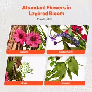 VEVOR Τεχνητό Διακοσμητικό Στεφάνι 56 εκ. Ροζ Πράσινες Μαργαρίτες Ό... VEVOR Τεχνητό Διακοσμητικό Στεφάνι 56 εκ. Ροζ Πράσινες Μαργαρίτες Ό...