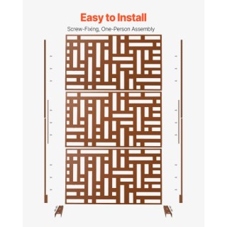 VEVOR Μεταλλικό Πάνελ Ιδιωτικότητας 47 x 76 Καφέ Εξωτερικού Χώρου D... VEVOR Μεταλλικό Πάνελ Ιδιωτικότητας 47 x 76 Καφέ Εξωτερικού Χώρου D...