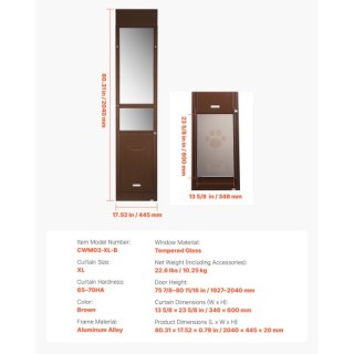 VEVOR Πόρτα Κατοικίδιων για Συρόμενη Τζαμαρία, Ρυθμιζόμενο Ύψος 192... VEVOR Πόρτα Κατοικίδιων για Συρόμενη Τζαμαρία, Ρυθμιζόμενο Ύψος 192...