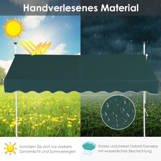 Costway Πράσινη Κλεμμαρκίζα 250cm Χωρίς Τρυπήματα με UV Προστασία O...