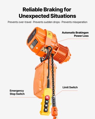 VEVOR Ηλεκτρικό Αλυσοκίνητο Ανυψωτικό 500 kg, Ύψος Ανύψωσης 6 m, Τρ...