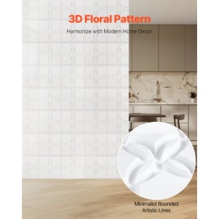 VEVOR Πάνελ Τοίχου 3D 33-Τεμαχίων 11.81x11.81 PVC 32 Τ.Π. Κάλυψη Λε...
