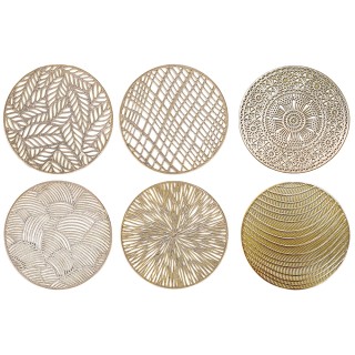 Villa dEste Home Σετ 6 Στρογγυλών Σουβερ Διαμέτρου 10 εκ. σε Χρυσή ...