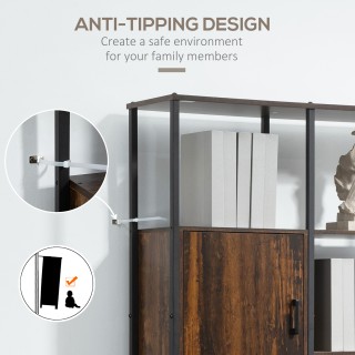 Βιβλιοθήκη HOMCOM Industrial Style με 4 ράφια και 2 ντουλάπια, 90x3...