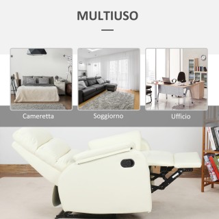 Homcom Manual Ανακλινόμενη Πολυθρόνα Relax σε Δερματίνη, Κρέμα, 75x... Homcom Manual Ανακλινόμενη Πολυθρόνα Relax σε Δερματίνη, Κρέμα, 75x...